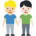 Twitter里的男士牵手:中浅肤色,浅肤色emoji表情