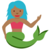 Twitter里的美人鱼:中等深色肤色emoji表情