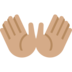 Twitter里的双手张开：中等肤色emoji表情