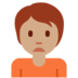 Twitter里的人皱眉:中等肤色emoji表情