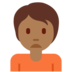 Twitter里的人皱眉头:中黑肤色emoji表情