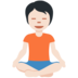 Twitter里的打坐的 人:浅肤色emoji表情