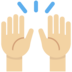 Twitter里的举起手:中等浅肤色emoji表情