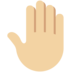 Twitter里的竖起来的手背:中等浅肤色emoji表情