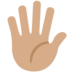 Twitter里的手指张开的手：中等肤色emoji表情