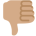 Twitter里的拇指向下：中等肤色emoji表情
