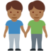 Twitter里的男士牵手:中深色肤色emoji表情