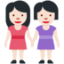 Twitter里的女性牵手：浅肤色emoji表情