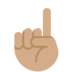 Twitter里的食指向上:中等肤色emoji表情