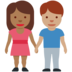 Twitter里的男女牵手：中深色肤色，中肤色emoji表情