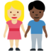 Twitter里的男女牵手：中浅肤色，深色肤色emoji表情
