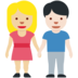 Twitter里的男女牵手：中浅肤色，浅肤色emoji表情