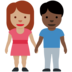 Twitter里的男女牵手：中等肤色，深色肤色emoji表情