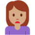 Twitter里的女人皱眉:中等肤色emoji表情