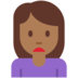 Twitter里的女人皱眉:中等深色肤色emoji表情