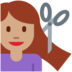 Twitter里的女性理发：中等肤色emoji表情