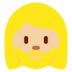 Twitter里的有络腮胡子的女人: 中等-浅肤色emoji表情