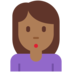 Twitter里的女人撅嘴：中等深色肤色emoji表情