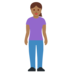 Twitter里的女性站立：中黑肤色emoji表情