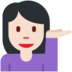 Twitter里的单手举起的女人:浅肤色emoji表情