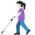 Twitter里的拿拐杖的女人:浅肤色emoji表情