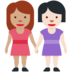Twitter里的女性牵手:中等肤色,浅肤色emoji表情