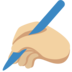 Twitter里的写字的手:中等浅肤色emoji表情