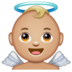 WhatsApp里的小天使:中等浅肤色emoji表情
