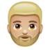 WhatsApp里的男士:中浅肤色,胡须emoji表情