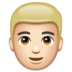 WhatsApp里的男士:浅肤色,金发emoji表情
