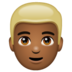 WhatsApp里的男士:中深色肤色,金发emoji表情