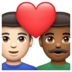 WhatsApp里的情侣: 男人男人较浅肤色中等-深肤色emoji表情