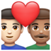 WhatsApp里的情侣: 男人男人较浅肤色中等肤色emoji表情
