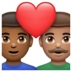 WhatsApp里的情侣: 男人男人中等-深肤色中等肤色emoji表情