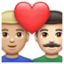 WhatsApp里的情侣: 男人男人中等-浅肤色较浅肤色emoji表情