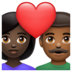 WhatsApp里的情侣: 女人男人较深肤色中等-深肤色emoji表情