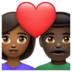 WhatsApp里的情侣: 女人男人中等-深肤色较深肤色emoji表情