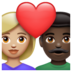WhatsApp里的情侣: 女人男人中等-浅肤色较深肤色emoji表情
