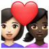 WhatsApp里的情侣: 女人女人较浅肤色较深肤色emoji表情