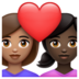 WhatsApp里的情侣: 女人女人中等肤色较深肤色emoji表情