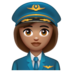 WhatsApp里的女飞行员:中等肤色emoji表情