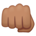 WhatsApp里的迎面而来的拳头:中等肤色emoji表情