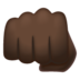WhatsApp里的迎面而来的拳头:黑肤色emoji表情