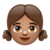 WhatsApp里的女孩:中等肤色emoji表情
