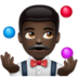 WhatsApp里的玩杂耍的人：深色肤色emoji表情
