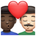 WhatsApp里的亲吻: 男人男人较深肤色较浅肤色emoji表情