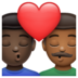 WhatsApp里的亲吻: 男人男人较深肤色中等-深肤色emoji表情