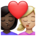 WhatsApp里的亲吻: 女人女人较深肤色中等-浅肤色emoji表情