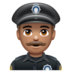 WhatsApp里的男警官:中等肤色emoji表情