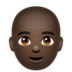 WhatsApp里的男士:深色肤色,秃顶emoji表情